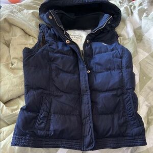 Abercrombie & Fitch Blue Quilted Puffer Vest